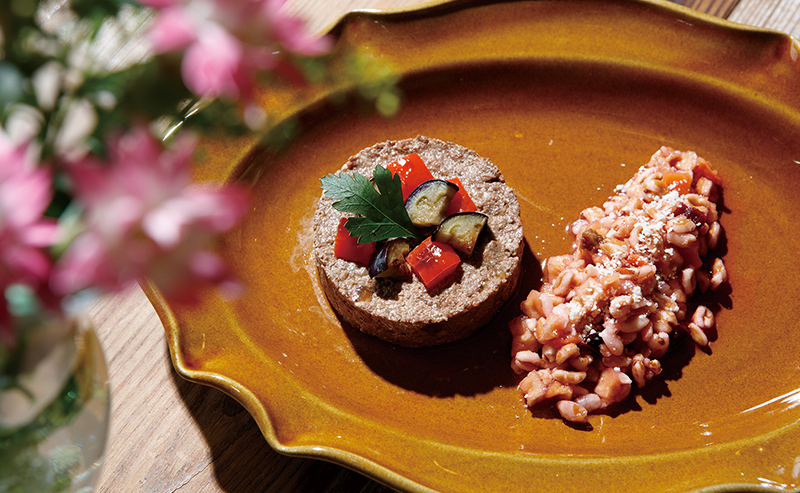 馬肉のパテ〜リゾット添え